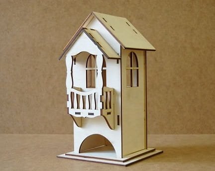 Laser Cut Tea House With Balcony