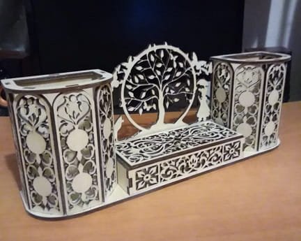 Laser Cut Tree of Life Pen Holder Desk Organizer