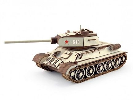 Laser Cut T-34 Tank Soviet Tank Wood Model Kit