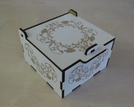 Laser Cut Wooden Box With Lid and Lock