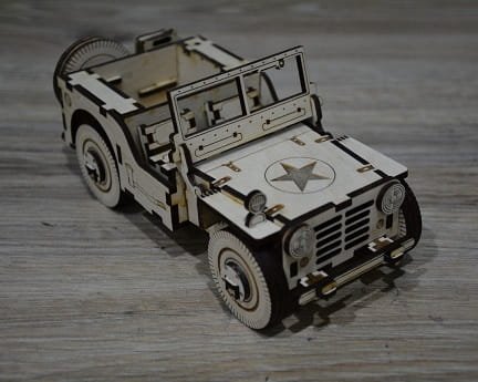 Laser Cut Wooden Jeep 3D Puzzle Wood Model