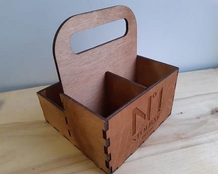 Laser Cut Wooden Spice Caddy With Handle