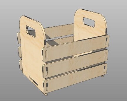 Laser Cut Wooden Storage Basket With Handle