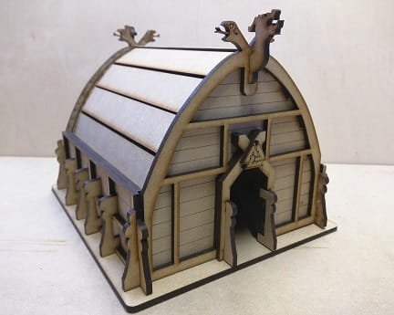 Laser Cut Wooden Viking House 3D Wood Model