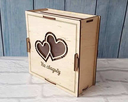 Laser Cut Wooden Heart Wedding Card Box