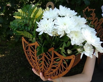 Laser Cut Decorative Umbrella Flower Basket