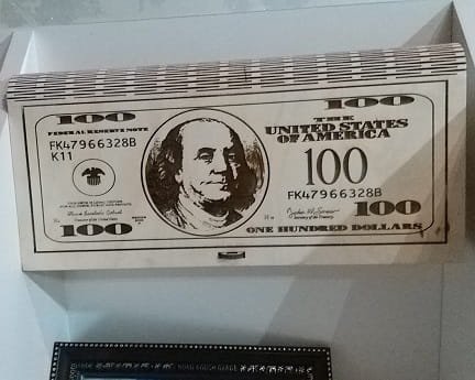 Laser Cut 100 Dollar Note Money Box