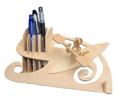 Laser Cut Boat Racing Pencil Holder Desk Organizer