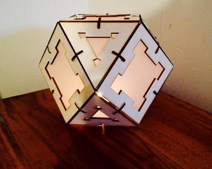 Laser Cut Cuboctahedron Shadow Lamp