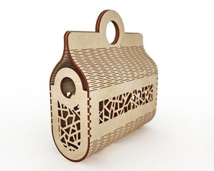 Laser Cut Living Hinge Circle Handle Clutch Bag