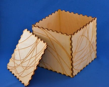 Laser Cut Square Storage Box With Lid