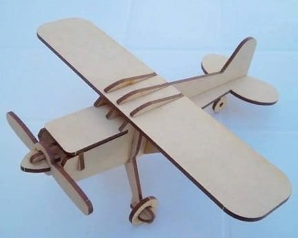 Laser Cut Toy Airplane 3D Wood Puzzle