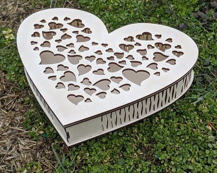 Laser Cut Wooden Heart Gift Box