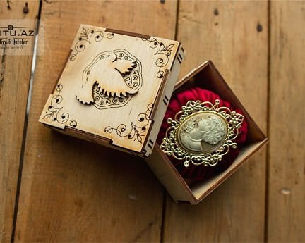 Laser Cut Wooden Jewelry Box With Bird on Lid