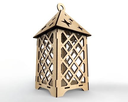 Laser Cut Wooden Tealight Lantern