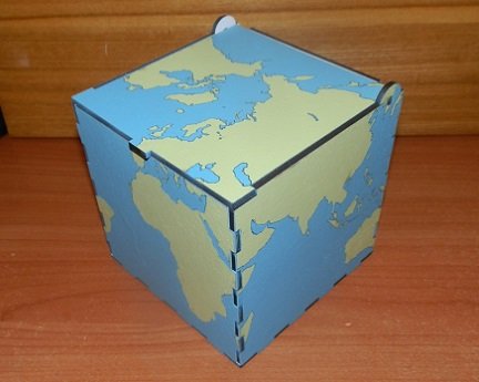 Laser Cut Wooden World Map Storage Box