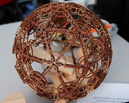 Laser Cut 3D Wooden Sphere Puzzle Ball