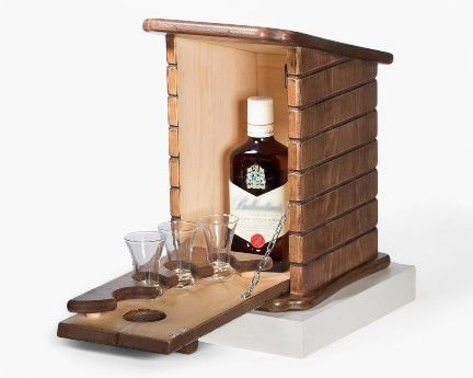 Laser Cut Birdhouse Shape Mini Bar Cabinet