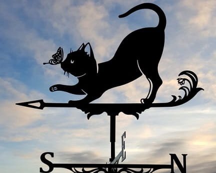 Laser Cut Cat and Butterfly Weathervane