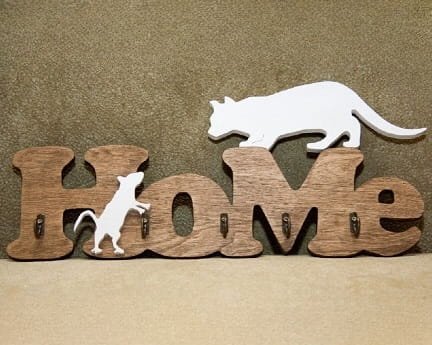 Laser Cut Cat and Mouse Home Key Hook Holder