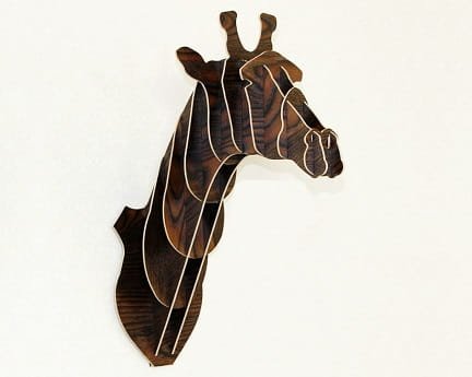 Laser Cut Giraffe Head Trophy Wall Decor