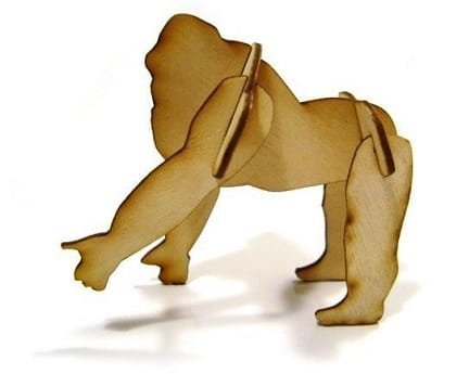 Laser Cut Gorilla 3D Wood Puzzle