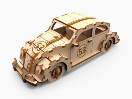 Laser Cut Herbie Volkswagen Beetle 3D Puzzle Model Kit