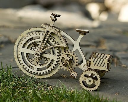 Laser Cut Mechanical Bike Toy 3D Puzzle Wood Model