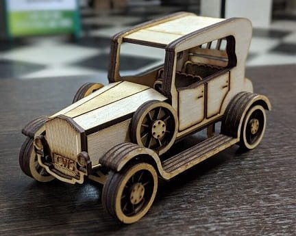 Laser Cut Miniature Classic Vintage Car 3D Wood Puzzle