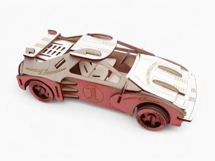 Laser Cut Racing Sports Car 3D Wood Model Puzzle