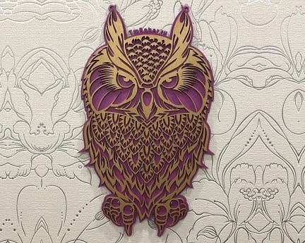 Laser Cut Multilayer Wooden Owl Wall Art