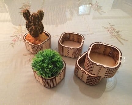 Laser Cut Small Box Artificial Flower Box