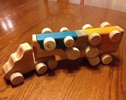 Laser Cut Toy Truck With Removable Toy Cars