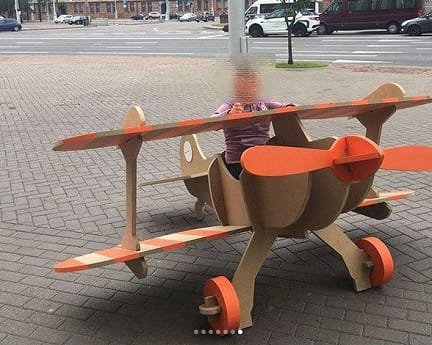 Laser Cut Wooden Airplane Play Structure