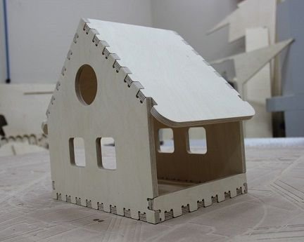 Laser Cut Wooden Bird Feeder House