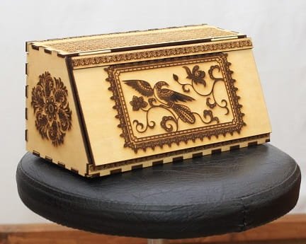 Laser Cut Wooden Engraved Bread Box