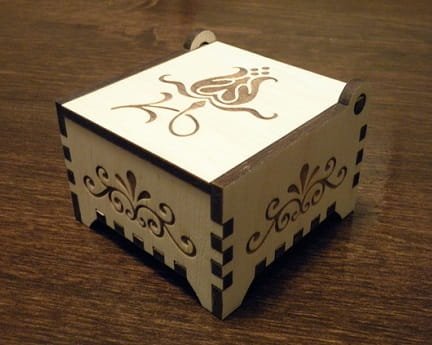 Laser Cut Wooden Trinket Box with Hinged Lid