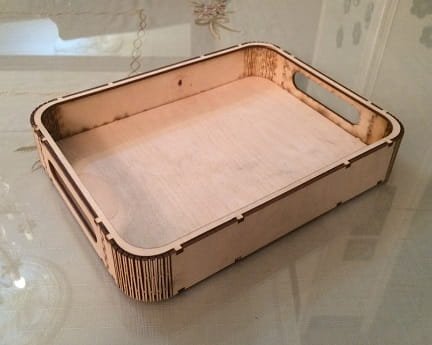 Laser Cut Wooden Serving Tray With Handles