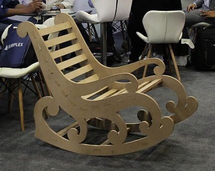 Laser Cut Wooden Rocking Chair