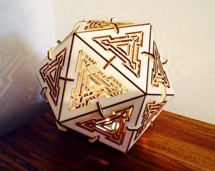 Laser Cut Icosahedron Shadow Lamp