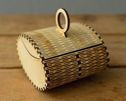 Laser Cut Unique Living Hinge Gift Box