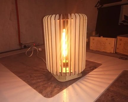 Laser Cut Table Lamp With Living Hinge Base