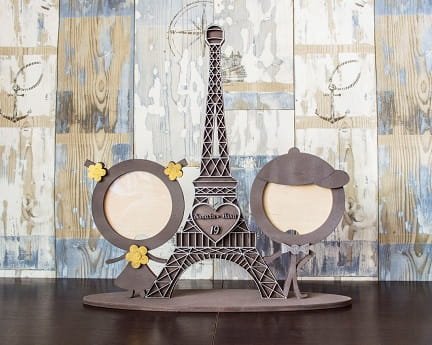 Laser Cut Table Top Eiffel Tower Photo Frame