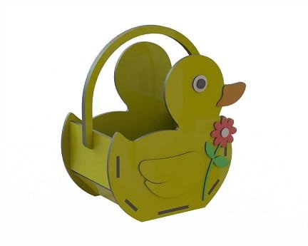 Laser Cut Duck Flower Gift Basket