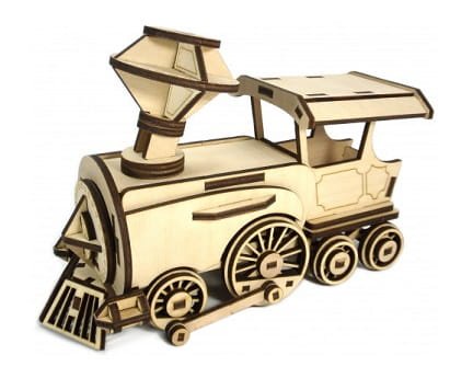 Laser Cut Locomotive Toy 3D Wood Model