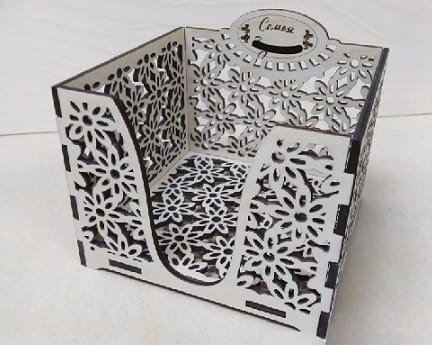 Laser Cut Square Box Napkin Holder