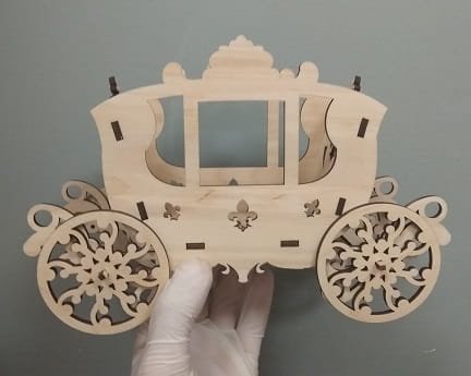 Laser Cut Coach Carriage Flower Basket