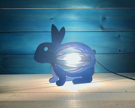 Laser Cut Wooden Bunny Night Light Lamp