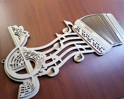 Laser Cut Music Notes Key Holder