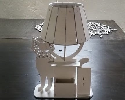 Laser Cut Cat Table Lamp Desk Organizer